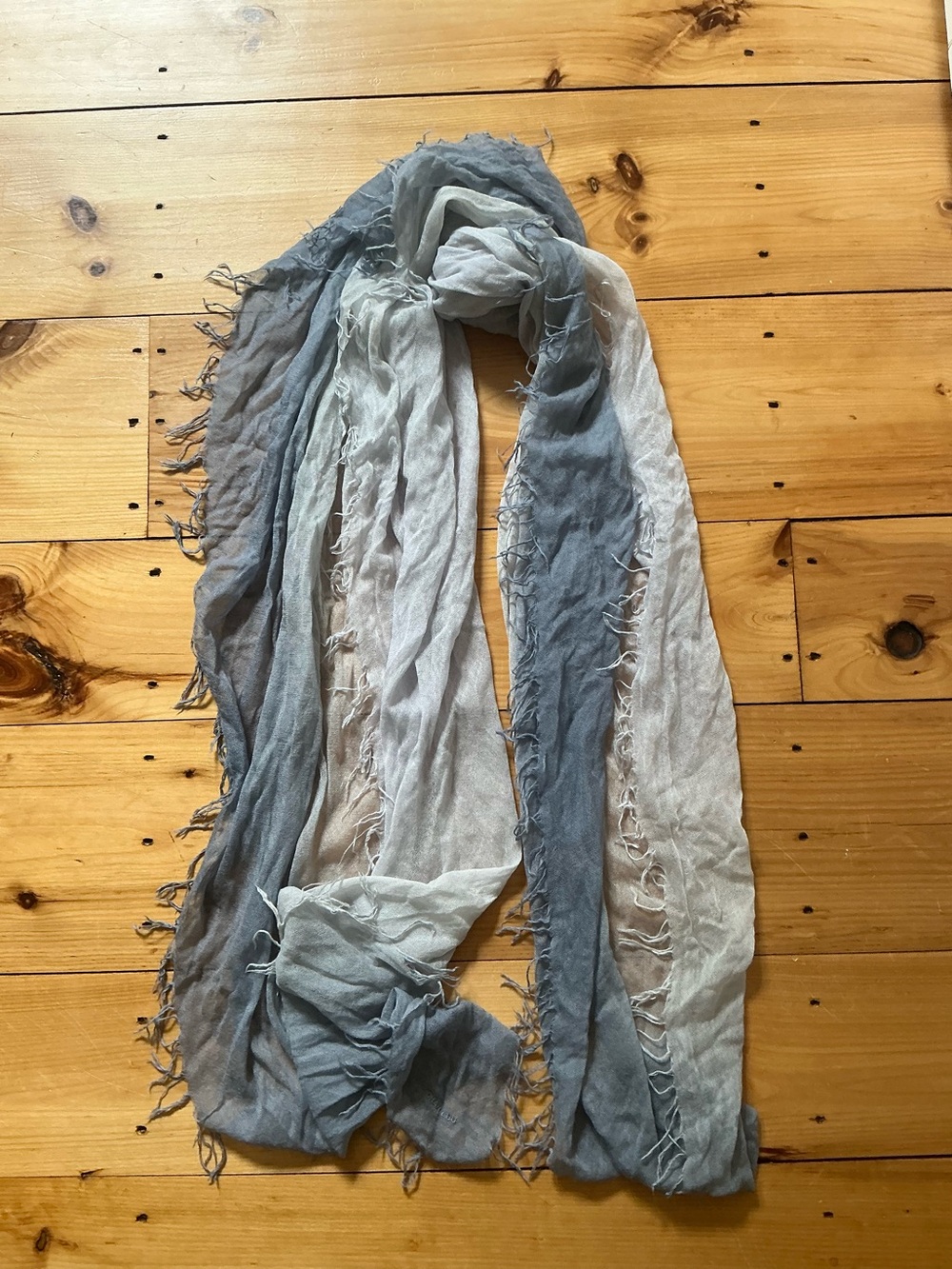 Chan Luu Cashmere Silk Ombre Scarf Blue Gray Wrap